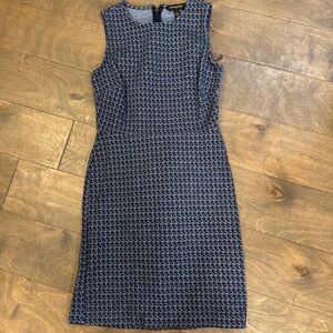 Banana Republic Textured Navy Midi Dress